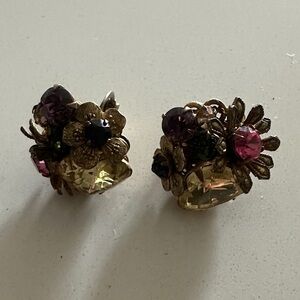 Miriam Haskell  Gemstone Statement Earrings